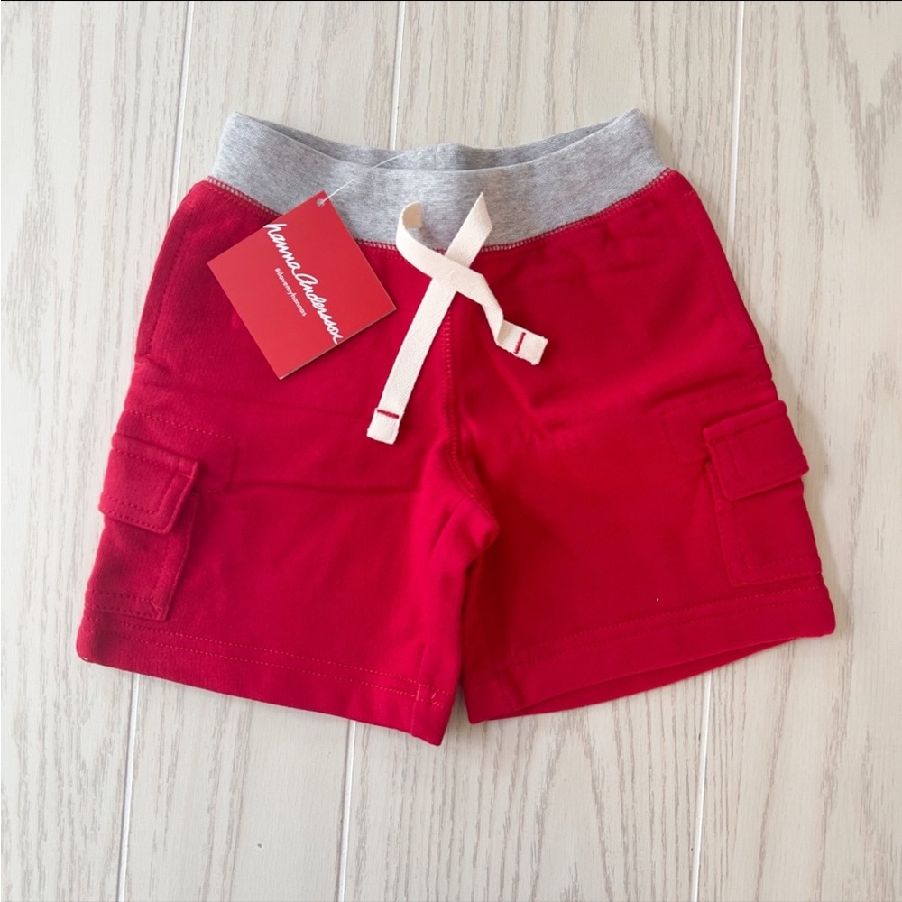 Hanna Andersson Red Cargo Shorts 2T
